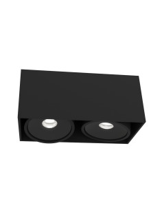 Lampa natynkowa Cardi II Nero 2-punktowa - nowoczesny plafon minimalistyczny w matowym czarnym kolorze od Orlicki Design