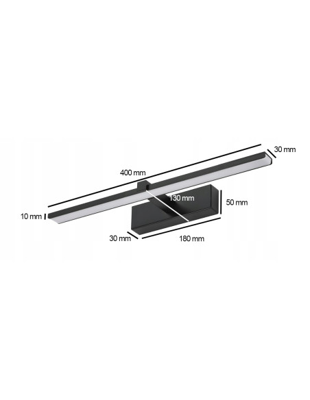 Elegancki kinkiet LED VENUS 8W w kolorze czarnym - nowoczesne oświetlenie łazienkowe, IP44, energooszczędny styl.
