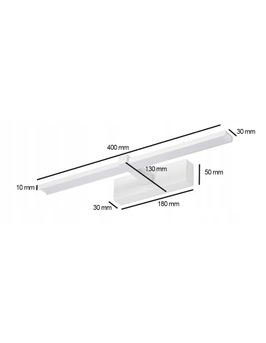 Kinkiet LED VENUS 40 cm Biały, Wodoodporny IP44 – Nowoczesne Oświetlenie do Łazienki i Salonów