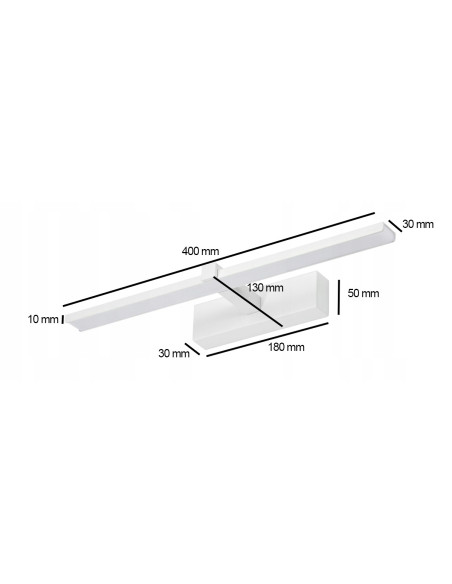 Kinkiet LED VENUS 40 cm Biały, Wodoodporny IP44 – Nowoczesne Oświetlenie do Łazienki i Salonów