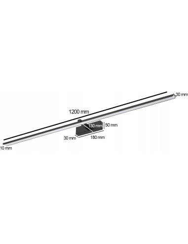 Kinkiet łazienkowy VENUS 120cm czarny LED 24W, nowoczesny design, wysoka jasność 1680 lumenów, wodoodporny