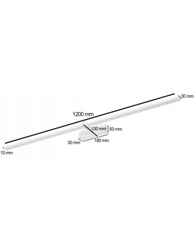 Kinkiet LED VENUS 24W 120 cm biały IP44 – nowoczesne oświetlenie do łazienki i salonu fryzjerskiego