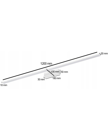 Kinkiet LED VENUS 24W 120 cm biały IP44 – nowoczesne oświetlenie do łazienki i salonu fryzjerskiego