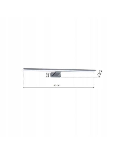 Kinkiet łazienkowy Milagro SHINE 80 cm LED, chromowany, wodoodporny, eleganckie oświetlenie do wnętrz