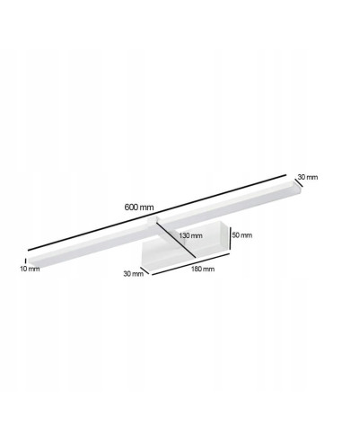 Kinkiet LED VENUS 60 cm biały do łazienki, oświetlenie nad lustro, IP44, elegancki design, neutralne światło 4200K