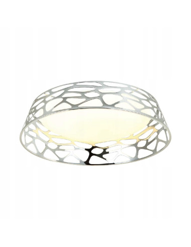 Lampa sufitowa Forina XL - Chromowany Plafon LED z Efektem Mozaiki, 48W, Nowoczesny Styl, Metal/Akryl, 3000K