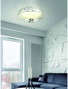 Lampa sufitowa Forina XL - Chromowany Plafon LED z Efektem Mozaiki, 48W, Nowoczesny Styl, Metal/Akryl, 3000K 2