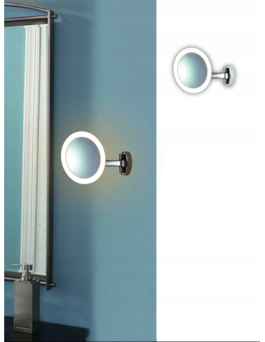 Lampa Kinkietowa Belli IP44 z Lustrem LED, Regulowane Światło, Elegancki Design do Łazienki, Orlicki Design