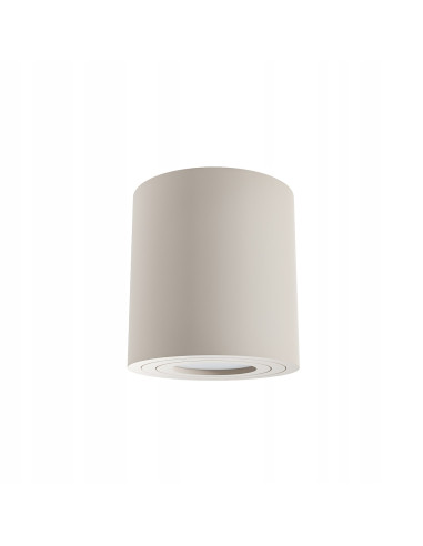 Lampa Rullo Toupe IP44 - nowoczesny, minimalistyczny półplafon w kolorze ecru do łazienek i wnętrz industrialnych