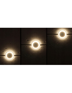 Kinkiet okrągły RECTUS LED w srebrnym wykończeniu – nowoczesne oświetlenie ścienne do eleganckich wnętrz 2