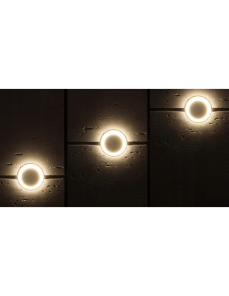 Kinkiet okrągły RECTUS LED w srebrnym wykończeniu – nowoczesne oświetlenie ścienne do eleganckich wnętrz