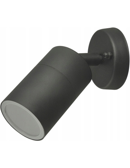 Moderny reflektor ogrodowy ROLF WALL czarny z regulacją światła, IP44, 35W GU10 - eleganckie oświetlenie tarasu i ogrodu