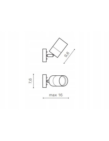 Moderny reflektor ogrodowy ROLF WALL czarny z regulacją światła, IP44, 35W GU10 - eleganckie oświetlenie tarasu i ogrodu