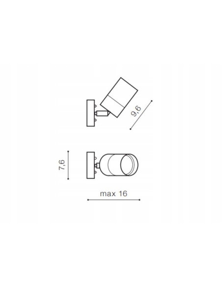 Moderny reflektor ogrodowy ROLF WALL czarny z regulacją światła, IP44, 35W GU10 - eleganckie oświetlenie tarasu i ogrodu