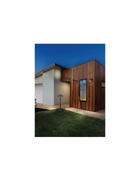 Moderny reflektor ogrodowy ROLF WALL czarny z regulacją światła, IP44, 35W GU10 - eleganckie oświetlenie tarasu i ogrodu