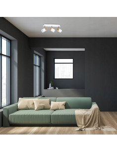 Lampa sufitowa JOKER WHITE/WOOD z regulacją, metalowa, 3-punktowa – nowoczesne oświetlenie do łazienki. 2