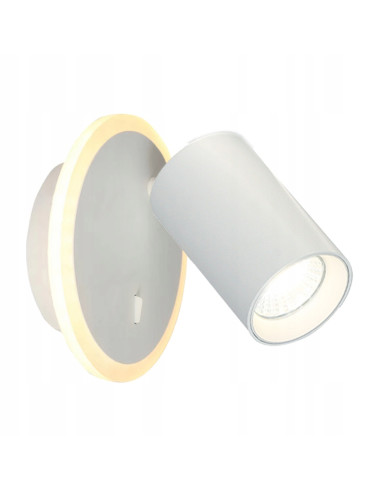 Lampa ścienna Parma z ruchomym reflektorem - eleganckie oświetlenie do biura i przedpokoju w białym i złotym kolorze