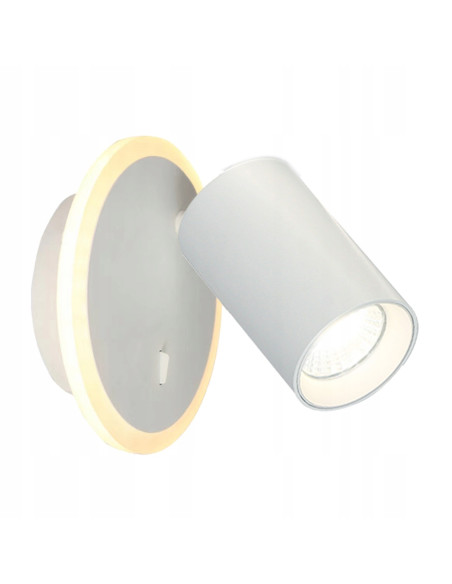 Lampa ścienna Parma z ruchomym reflektorem - eleganckie oświetlenie do biura i przedpokoju w białym i złotym kolorze