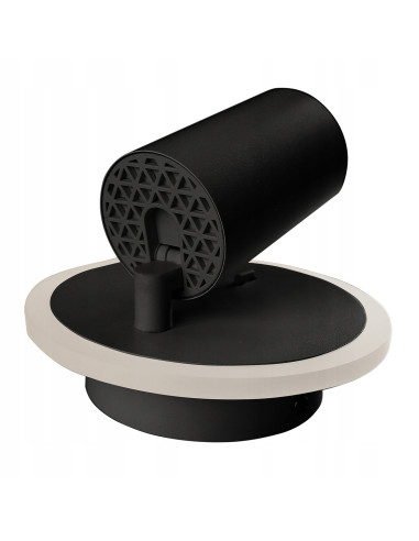 Reflektor ścienny Parma GU10 z wymiennymi obręczami, czarny metal, regulowane oświetlenie do nowoczesnych wnętrz