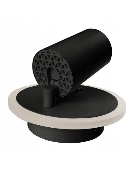 Reflektor ścienny Parma GU10 z wymiennymi obręczami, czarny metal, regulowane oświetlenie do nowoczesnych wnętrz