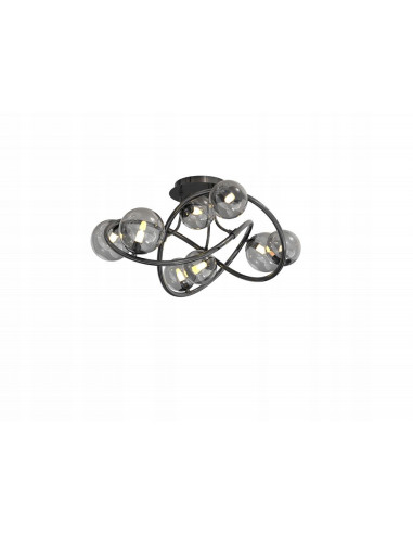 Lampa sufitowa NANCY w czarnym chromie z efektem świetlnej orbity - nowoczesne oświetlenie do wnętrz minimalistycznych