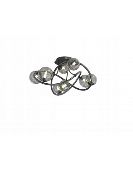 Lampa sufitowa NANCY w czarnym chromie z efektem świetlnej orbity - nowoczesne oświetlenie do wnętrz minimalistycznych