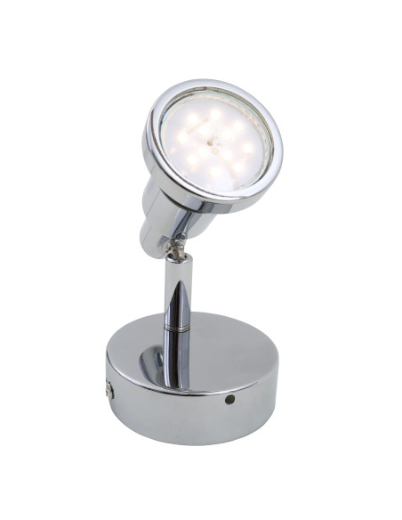 Reflektor ścienny Briloner GU10 okrągły, srebrny IP44, chromowany, LED 4.8W, nowoczesny design do łazienki i wnętrz.