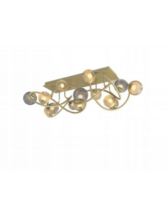 Lampa sufitowa METZ 3,5W - nowoczesny design, 12 punktów świetlnych, złota i bursztynowa, idealna do hoteli i SPA