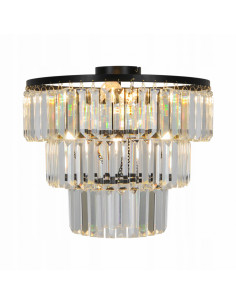 Lampa sufitowa TIFANNY P17127-4-BK z kryształami E14 - nowoczesne oświetlenie glamour w czerni i przezroczystości