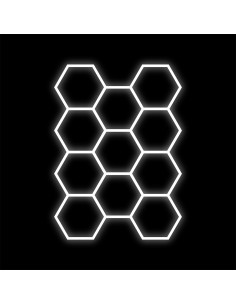 Sześciokątna lampa sufitowa LED 11x35W, 8500lm, 6500K - nowoczesne oświetlenie do biura i salonu