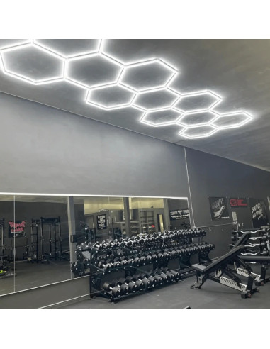 Sześciokątna lampa sufitowa LED 11x35W, 8500lm, 6500K - nowoczesne oświetlenie do biura i salonu