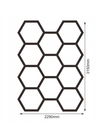 Sześciokątna lampa sufitowa LED 11x35W, 8500lm, 6500K - nowoczesne oświetlenie do biura i salonu