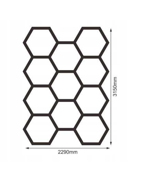 Sześciokątna lampa sufitowa LED 11x35W, 8500lm, 6500K - nowoczesne oświetlenie do biura i salonu