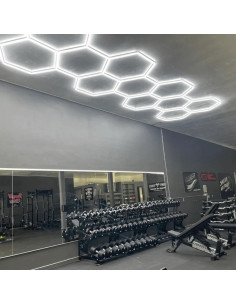 Lampa sufitowa LED Hexagon 8 - Eleganckie minimalistyczne oświetlenie, 280W, 6500K do nowoczesnych wnętrz. 2