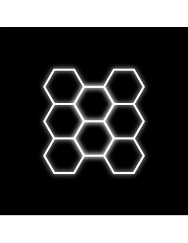 Lampa sufitowa LED Hexagon 8 - Eleganckie minimalistyczne oświetlenie, 280W, 6500K do nowoczesnych wnętrz.