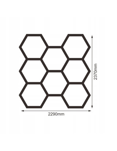 Lampa sufitowa LED Hexagon 8 - Eleganckie minimalistyczne oświetlenie, 280W, 6500K do nowoczesnych wnętrz.