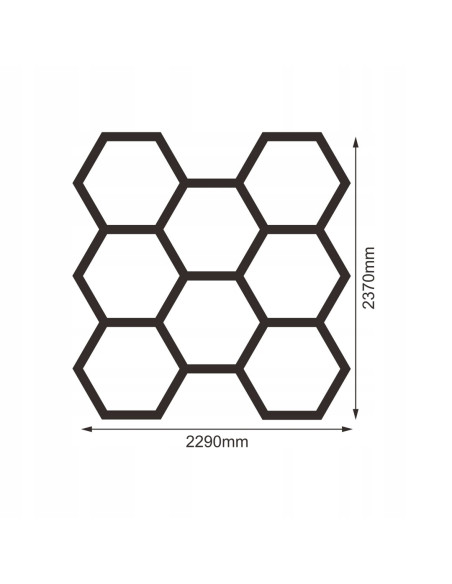 Lampa sufitowa LED Hexagon 8 - Eleganckie minimalistyczne oświetlenie, 280W, 6500K do nowoczesnych wnętrz.