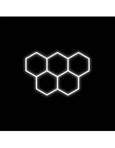 Modułowy Zestaw Lamp LED HEXAGON 5, 192W, 6500K – Nowoczesne Oświetlenie Minimalistyczne do Wnętrz