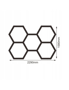 Modułowy Zestaw Lamp LED HEXAGON 5, 192W, 6500K – Nowoczesne Oświetlenie Minimalistyczne do Wnętrz 2