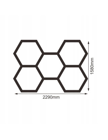 Modułowy Zestaw Lamp LED HEXAGON 5, 192W, 6500K – Nowoczesne Oświetlenie Minimalistyczne do Wnętrz
