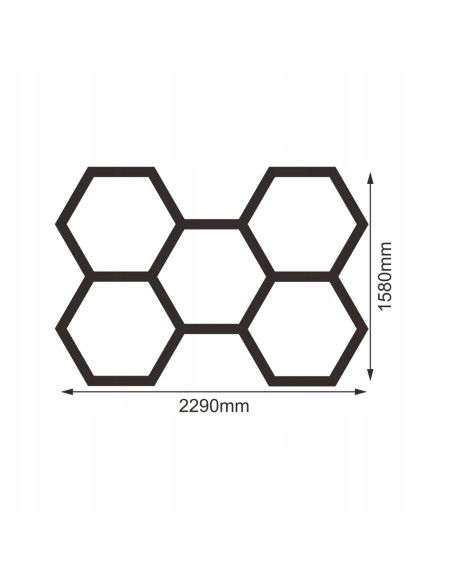 Modułowy Zestaw Lamp LED HEXAGON 5, 192W, 6500K – Nowoczesne Oświetlenie Minimalistyczne do Wnętrz