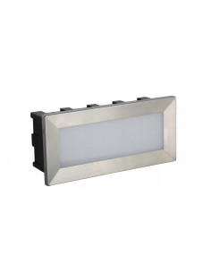 Nowoczesna oprawa LED Mur-Led-Inox C-04 - stal nierdzewna, 3000K, IP65, 3,5W, srebrna do elewacji i schodów