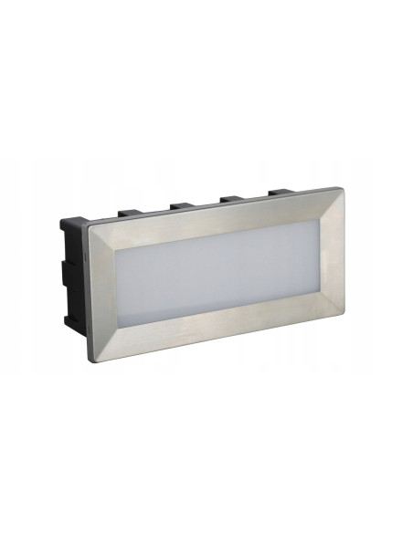Nowoczesna oprawa LED Mur-Led-Inox C-04 - stal nierdzewna, 3000K, IP65, 3,5W, srebrna do elewacji i schodów