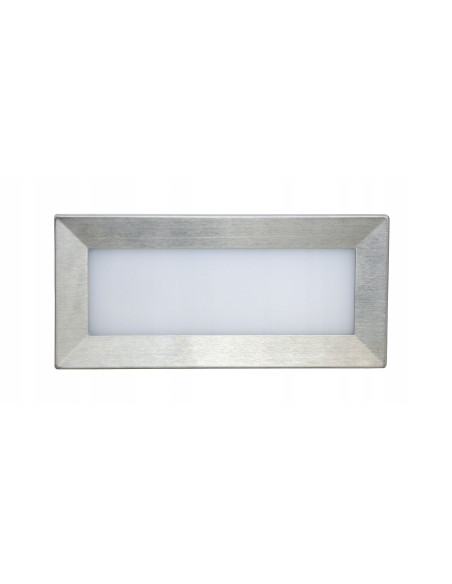 Nowoczesna oprawa LED Mur-Led-Inox C-04 - stal nierdzewna, 3000K, IP65, 3,5W, srebrna do elewacji i schodów