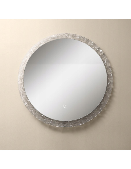Lustro łazienkowe okrągłe LED 60 cm z dotykowym włącznikiem, IP44, marka Zuma Line, nowoczesny design