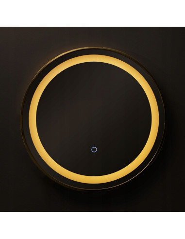 Lustro Łazienkowe LED 24W Złota Rama 60cm, Dotykowe, IP44 - Nowoczesny Design i Funkcjonalność
