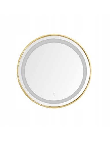 Lustro Łazienkowe LED 24W Złota Rama 60cm, Dotykowe, IP44 - Nowoczesny Design i Funkcjonalność
