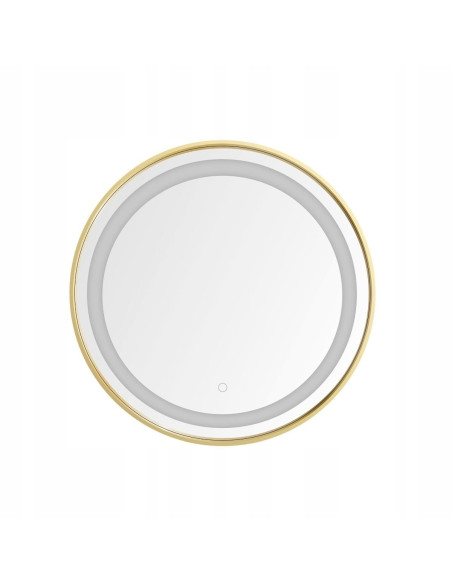 Lustro Łazienkowe LED 24W Złota Rama 60cm, Dotykowe, IP44 - Nowoczesny Design i Funkcjonalność