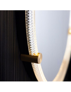 Lustro LED 60 cm z dotykowym włącznikiem w złotym wykończeniu - eleganckie, okrągłe do nowoczesnej łazienki. 2