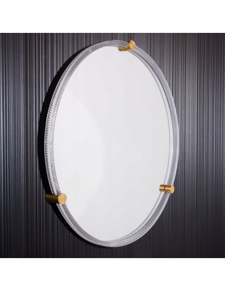 Lustro LED 60 cm z dotykowym włącznikiem w złotym wykończeniu - eleganckie, okrągłe do nowoczesnej łazienki.